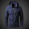 Mens Windbreaker Jackor Vattentät Militär Hooded Coat Male Combat Men Höst Utomhus Vandring Cykling Bomber Outwear 210909