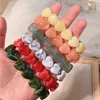 Pulseras elásticas con cuentas de corazón hechas a mano para mujer y niña, joyería de decoración para fiesta y Club, Color caramelo