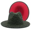 ليوبارد خليط قبعة فيدورا القبعات الرجال النساء الجاز بنما قبعة رجل امرأة واسعة بريم قبعات رجل trilby الخريف الشتاء الأزياء اكسسوارات بالجملة