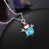 Pendant Necklaces Christmas Theme Blue Snowman Necklace 2021