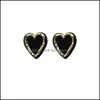 Ciondola orecchini lampadario gioielli marca S925 Sier ago nero amore 2021 moda design piccolo e semplice consegna goccia femminile Garq3