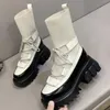 Autumn Winter Black Short Boots New Women's Shoes 2020 INS Platform Boots for Women Chunky Heels Stretch Fabric Y0905