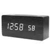 USB充電ポートブラックA56の米国在庫LED木製デジタル目覚まし時計