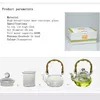 Drinkware 600ML Tea Set Borosilicate Glass Convenient Heated pot Transparent Office Flower Pot 210813