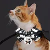 Pet Collar Kitten Necklace Bell Pendant Pumpkin Bat Halloween Bowknot Bowtie Decoration Accessories For Teddy Dog Collars & Leashes