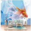 Modern murals wallpaper for living room 3d stereo abstract fish wallpapers TV background wall