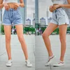 mode denim shorts femmes taille haute jeans jambe large décontracté Femme Lâche Plus taille 210714