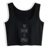 Crop Top Samica The Future to Seksowna Biała Custom Tank Top Women X0507