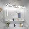 Lumière de miroir de salle de bains LED nordique pour miroirs décoratifs étanche salle intérieure vanité lumière armoire de salle de bain en acier inoxydable 210724