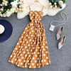 Women Strapless Polka Dot Dress Summer Sexy Spaghetti Strap Backless Sashes Bohemian Beach Dresses Vestidos 210430