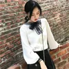 Dames Blouses Shirts Aankomst Korea Mode Vrouwen Lange Mouw Chiffon All-Matched Office Lady Bow Sweet Cute White Blouse Vrouwelijke Tops S39