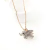 S2128 Fashion Jewelry Rhinstone Elephant Pendant Necklace Sweater Necklaces