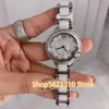 32mm marque de mode strass Quartz montre-bracelet en acier heures romaines horloge femme blanc céramique montre Fine perle coquille cadran montres