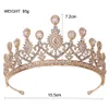 Headpieces Shinning Tiaras och Crowns Brud Big Hollow Crystal Wedding Crown Queen King Hair Jewel Huvud Tillbehör