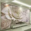 Beibehang Carta Da Parati personalizzata grande high-end moda elegante peonia carpa 3D resina in rilievo sfondo muro soggiorno carta da parati