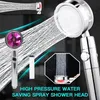 Bath Accessory Set 360° Power Shower Head Water Saving Flow Rotating With Small Fan ABS Rain High Pressure Spray Nozzle Bathroom S220S