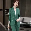 Wysokiej Jakości Kobiet Biznes Profesjonalny Spodnie Garnitur Spadek Plus Size Kobiet Kurtka Office Małe Kombinezony 210527