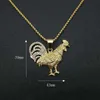 Cadenas con colgantes de gallo helado de Hip Hop para hombres, collares de animales de acero inoxidable de Color dorado, joyería ostentosa para hombre Drop7034212