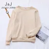 Jocoo Jolee Herfst Losse Fleece Sweatshirts voor Vrouwen Casual Lange Mouwen O Hals Dikke Hoodies Vintage Koreaanse Harajuku Tops 220314