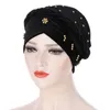 Banie / Caps de crâne Velvet Gold Hijabs Intérieur Hijabs Turban musulman pour les femmes Téléphante enveloppant et ethnique Turbante prêt à porter