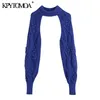 Women Fashion With Bobbles Arm Warmers Knitted Sweater High Neck Long Sleeve Female Pullovers Chic Tops 210420