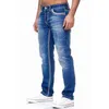Мужские джинсы сплошные карманы тяненые прямые брюки джинсовые джинсы умные повседневные джинсовые брюки ежедневные уличные одежды мужская одежда для мужчин 211104