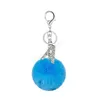 26 Kolory Faux 8 CM Rabbit Fur Pom Poms Ball Blue Chain Rhinestone Diamond Alfabet List Keyring Torba Ręka Torebka Car Urok Wisiorki Party Prezent