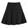 Skirts 2021 Fashion Autumn Winter Women Skirt Elastic High Waist Pleated Plus Size Sweet Solid School Mini Pink Black