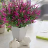 Plantas de flores de lavanda artificial 6 peças, resistente à vida resistente a UV arbustos falsificados buquê de arbustos para iluminar sua casa k decorativo