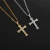 Fashion Female Cross Pendants Dropshipping Gold Color Crystal Jesus Pendant Necklace Jewelry For Men