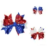 Amerikanischer Unabhängigkeitstag Haarschmuck Kinderschleife Haarnadel Patriotische Clip-Accessoires Event Party Favor T2I52077