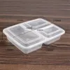 Plastic Dinnerware Reusable Bento Box Meal Storage Food Prep Lunch Boxes 3 Compartment Containers Home Lunchbox