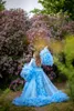 Zarif Tül Gelinlik Modelleri ile Kanat Annelik Elbiseleri Fotoğraf Çekimi için Uzun Sırf Seksi Gelin Gebelik Elbise Abiye Custom Made