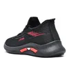 Toptan 2021 Üst Moda Koşu Ayakkabıları Erkekler Bayan Spor Açık Koşucular Siyah Kırmızı Tenis Düz Yürüyüş Jogging Sneakers EUR 39-44 WY15-808