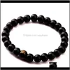 Beaded, Strands Drop Delivery 2021 Fashion Men Beaded Bracelets Handmade Bead Bracelet Stretch Hip Hop Jewelry Black Brown Wood Beads Sandalw