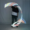 شريط الجمباز الإيقاعي شريط ملونة مضيئة في صالة الألعاب الرياضية الرقص RGB Glow LED POI لدائم يد البطن ديكورس 1894