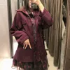 JOCOO JOLEE Bahar Uzun Kollu Ince Uzun Gömlek Vintage Kadife Bluz Kadınlar Zarif Offce Lady Turn-down Yaka Tops Ceket 210518