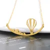 Fashion Hot Air Balloon Necklace for Woman Gold Silver Stainless Steel Choker Couple Pendant Party Wedding Women Jewelry Gift