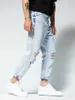 Denim High Street Wear Mode Bleu Couleur Slim Fit Skinny Non-Stretch Jeans Hommes Vêtements 2021 Xs-xxl Surdimensionné Jeans Hommes X0621