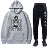 Attack on Titan Men Tracksuit Mikasa Ackerman Hoodie and Sweatpants Autumn And Winter Long Sleeve Loose Pullover Sweatshirt H1227