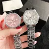 Orologi del marchio Women Girl Diamond Crystal 3 Dials Style Metal Acciaio Acciaio da polso da polso M1346345414