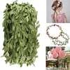 10 m Nature Vigne Soie Artificielle Feuilles Vertes Guirlande Guirlande Ruban Décoration De Table De Mariage Douche Nuptiale Fête D'anniversaire Décor