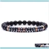 Charm Jewelrycharm Bracelets Men Personal Hematite Beads Bracelet Black Jewelry Matte Onyx Beaded For Man Gift1 Drop Delivery 2021 Owkmn