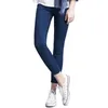 Jeans donna Plus Size Casual vita alta estate Pantalone autunno Pantaloni slim in cotone elasticizzato in denim per donna Blu nero 4xl 5xl 6xl 210629