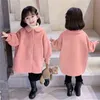 Baby cotton padded clothes Hooded bright winter girls cartoon face coat 211027