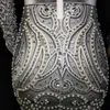 Casual Dresses Sexiga Rhinestones Pearls Cocktail Party Dress Women Bodycon Club Crystal Hip Wrapped Graduation Födelsedag Firande