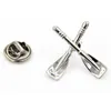 10 sztuk / partia Silver Oar Broszki Paddle Design Brooch Suit Lapel Pins Naklejki Odznaka Menwomen Biżuteria Prezent