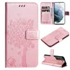 Imprint Butterfly Leather Wallet Cases For Samsung A14 A34 A54 A24 5G A04E A23E S23 Ultra S22 Plus LG Stylo 7 4G 5G Velvet 2 Pro Flower SunFlower Cat Tree Card Flip Cover