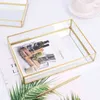 Nordic Retro Jewelry Box Storage Exquisite Glass Tray for Earrings Necklace Ring Pendant Bracelet Makeup Display Stand 211105218Q