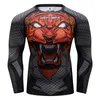 T-shirts pour hommes de haute qualité 3D Dessins animés Imprimer Fitness Rash Guard 2022 Respirant Gym Manches longues T-shirts de sport serrés